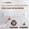 Nyarra Wall Mounted Vacuum Suction Towel Rack for Bathroom