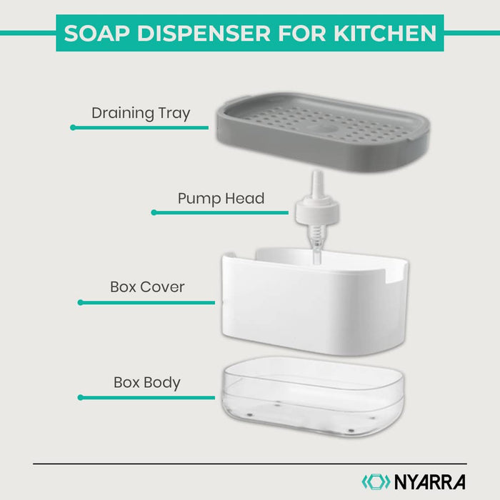 300ml Kitchen Soap Dispenser with Sponge Holder [NR-1861]